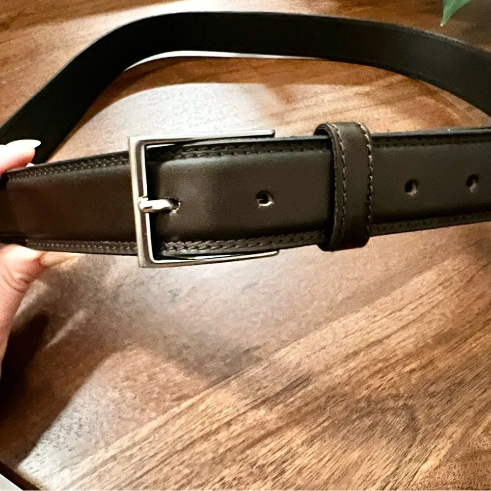 ZARA LEATHER DRESS BELT W THIN SILVER BUCKLE NWOT